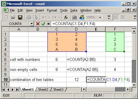 counting in excel